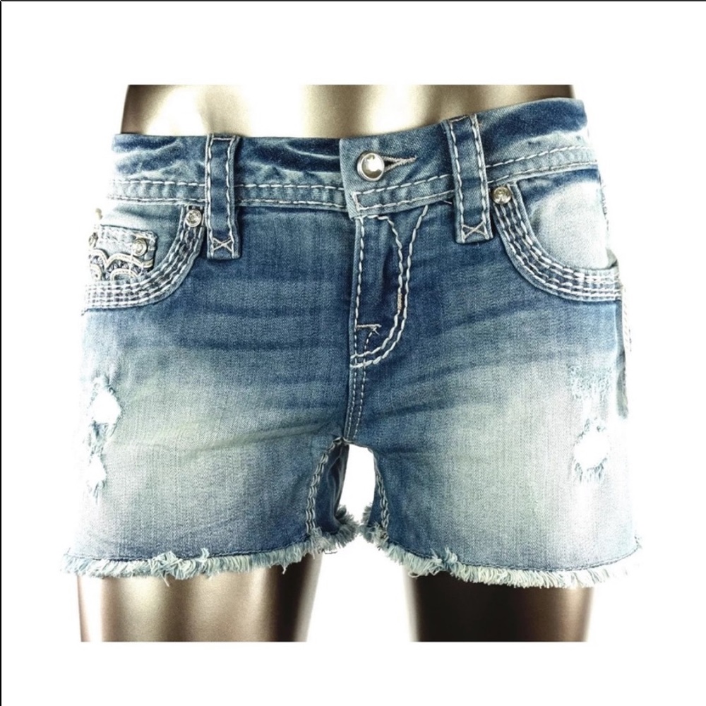 Rock Revival Blue Jean Shorts - Picture 2 of 5